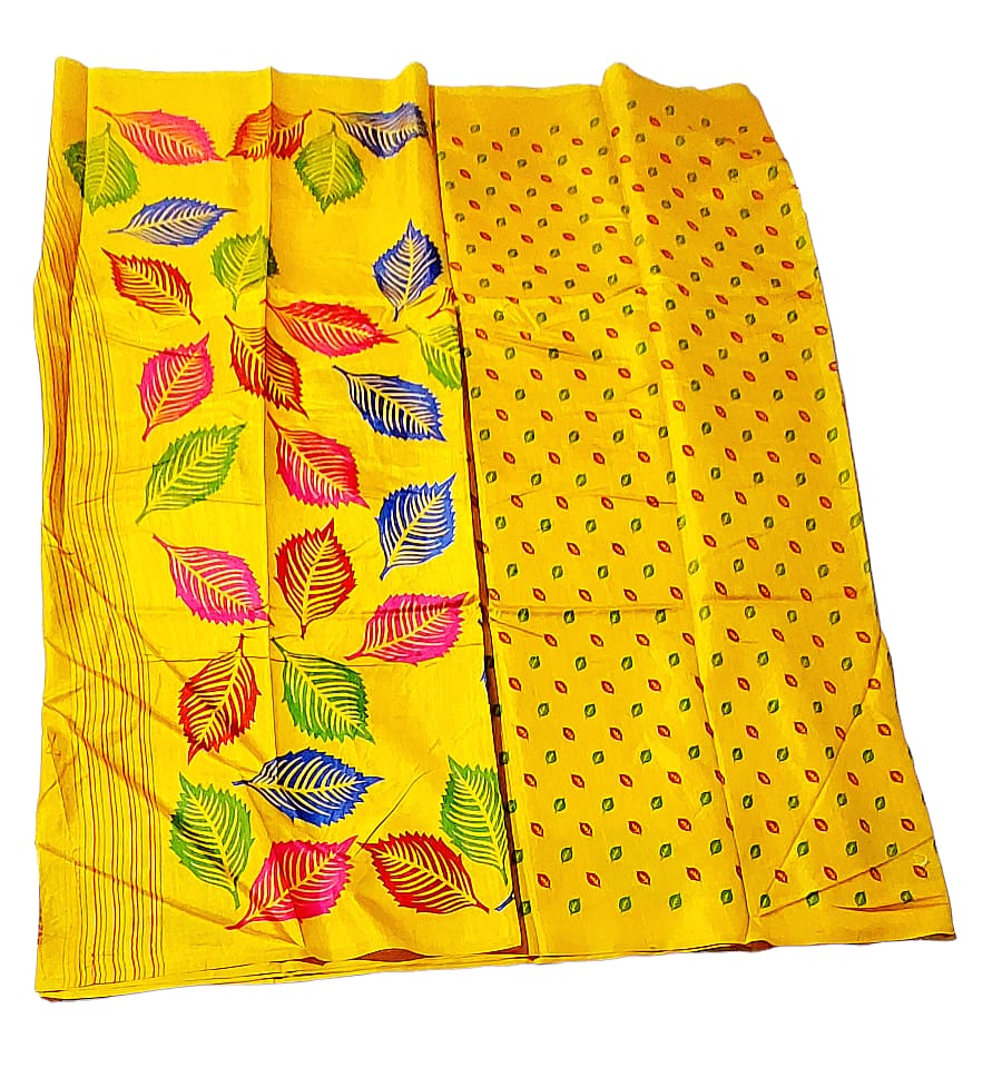 Fashweave Premium TUSSAR SILK floral Printed Saree with Running Blouse Piece  For Women & Girls