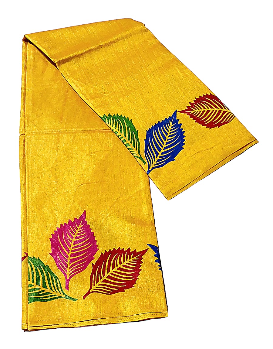 Fashweave Premium TUSSAR SILK floral Printed Saree with Running Blouse Piece  For Women & Girls
