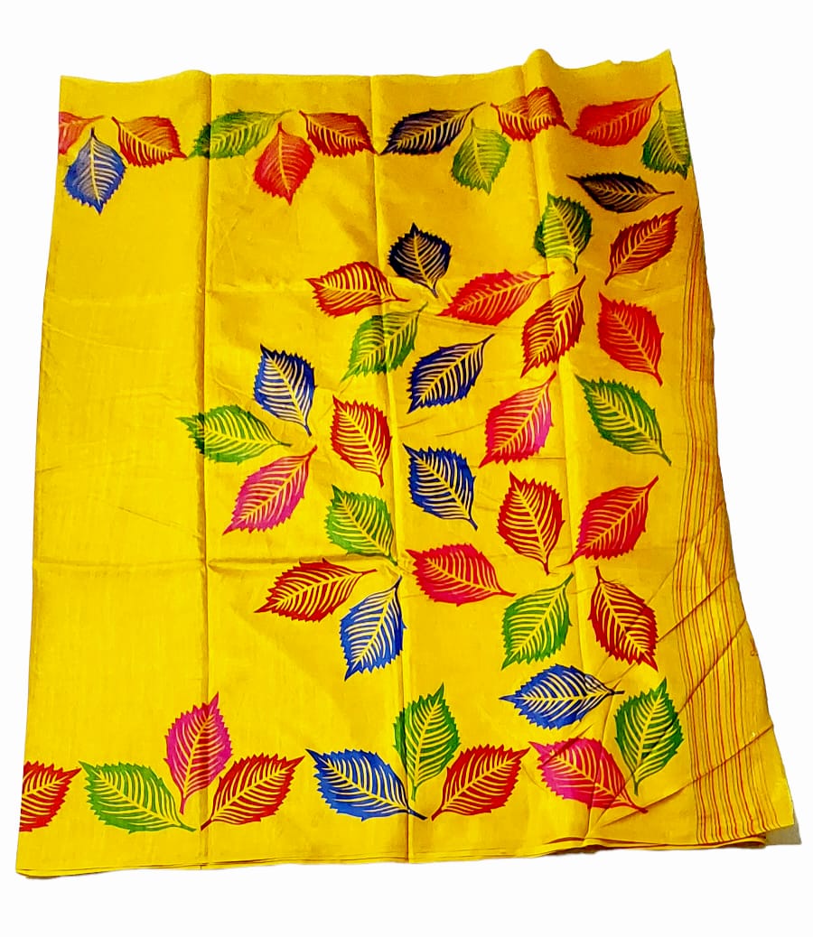 Fashweave Premium TUSSAR SILK floral Printed Saree with Running Blouse Piece  For Women & Girls