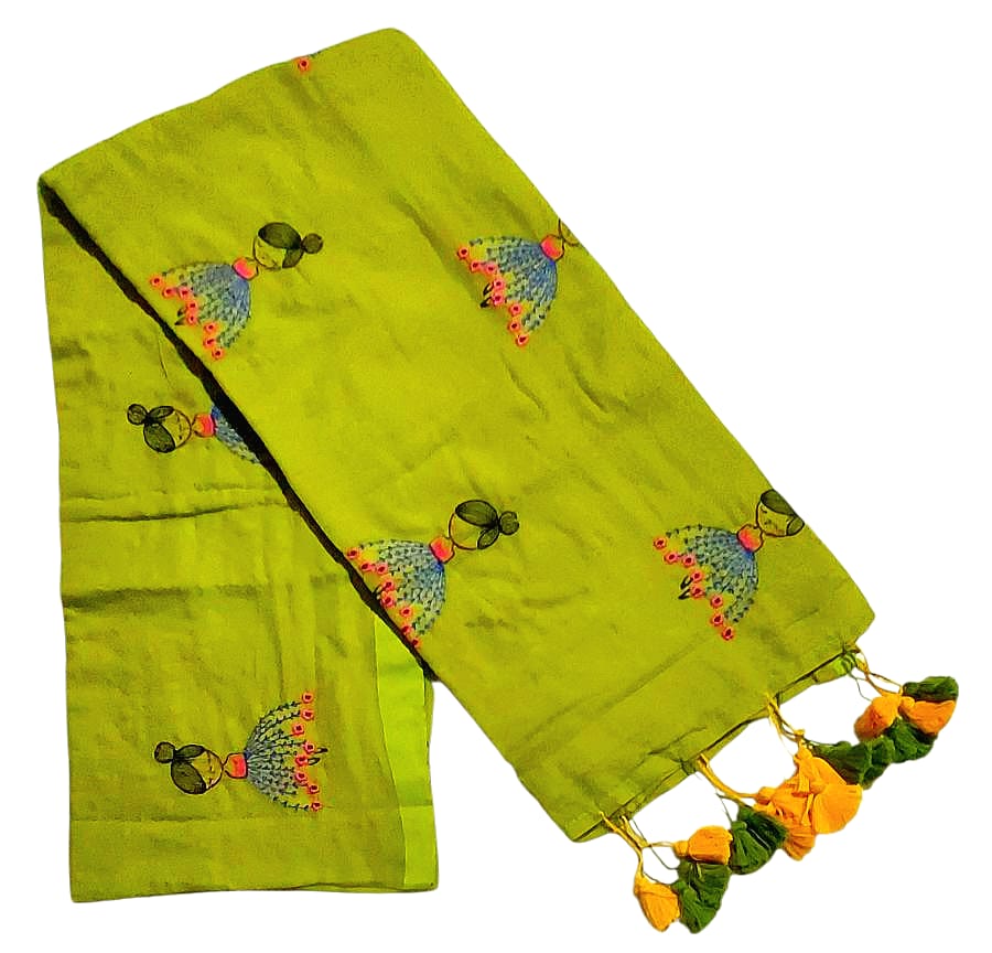 Soft Lightweight Pure Cotton Embroidered Sarees