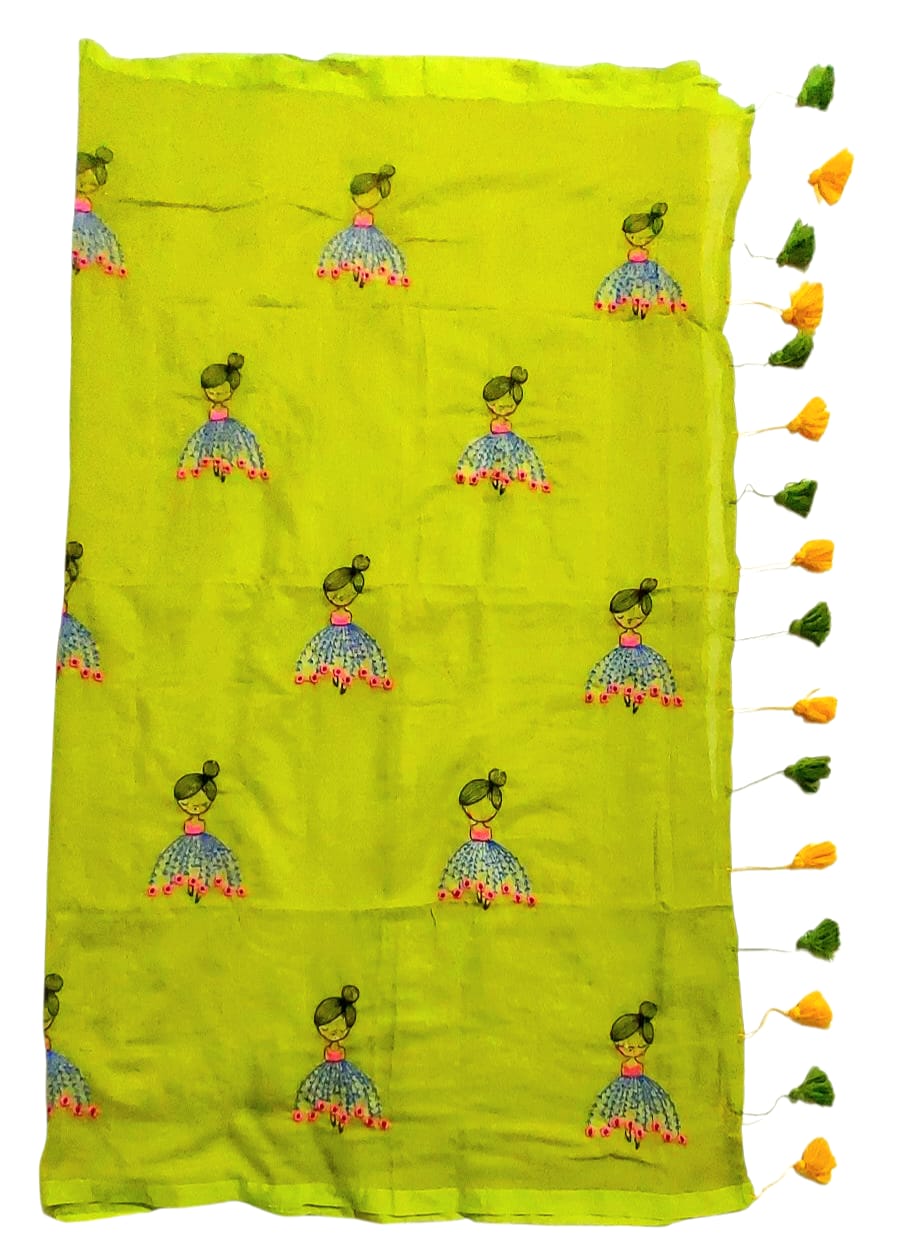 Soft Lightweight Pure Cotton Embroidered Sarees