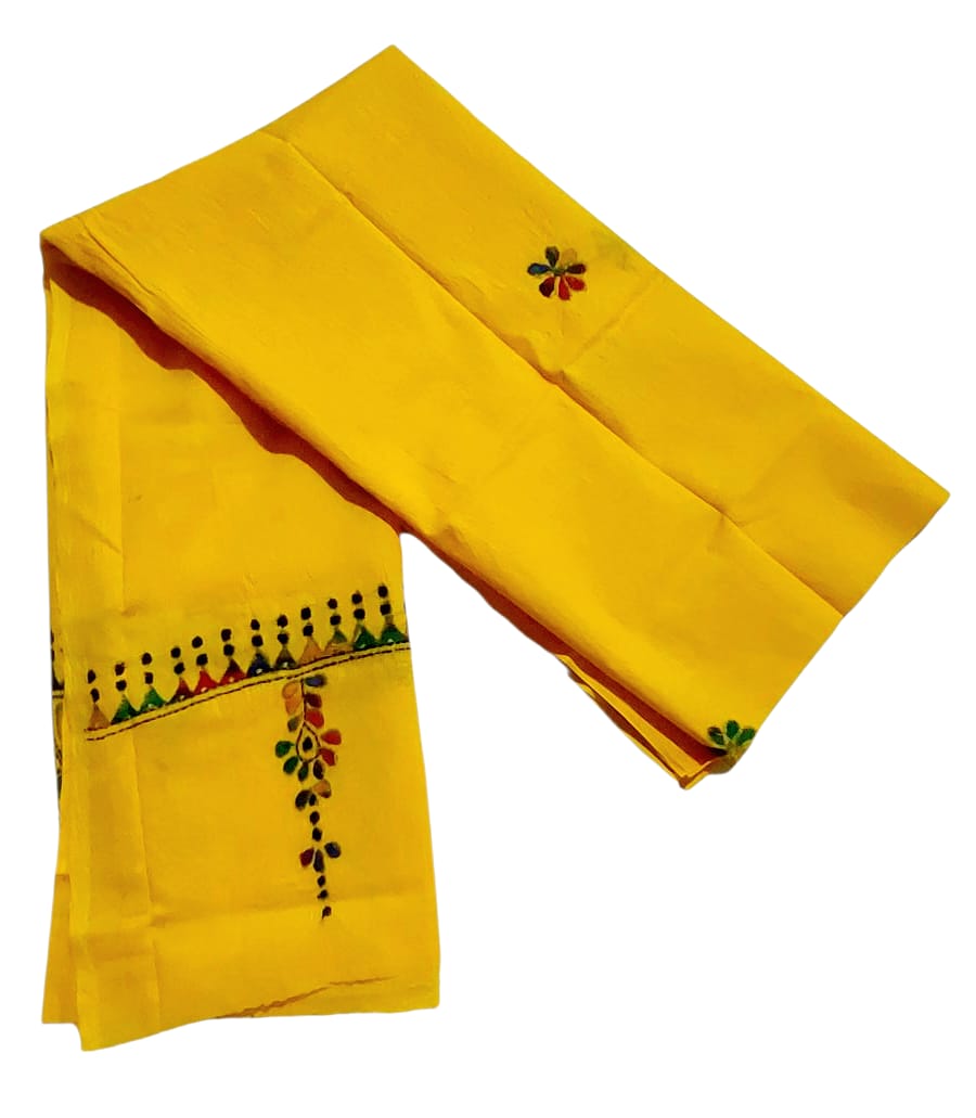 Purely Hand Embroidered Kantha Work Premium Pure Cotton Suit (3) Piece (Unstitched)