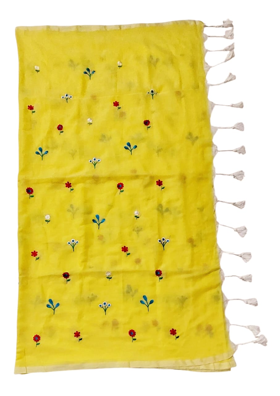 Soft Lightweight Floral Embroidered Sarees