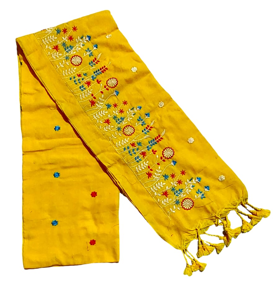 Fash Weave Khadi Embroidered Saree for Women and Girls | A Timeless Fusion of Traditional Craftsmanship and Contemporary Elegance, Perfect for Every Special Occasion