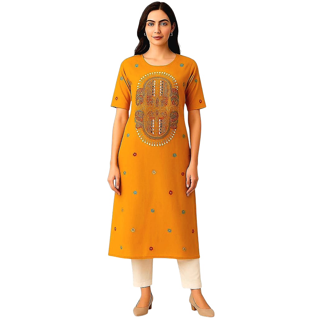 Pure Cotton Lambani Hand-Embroidered Kurti Piece