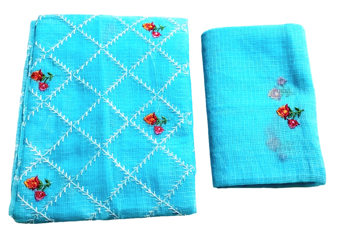 Kota Doria Embroidered 2 Pieces Suit Set