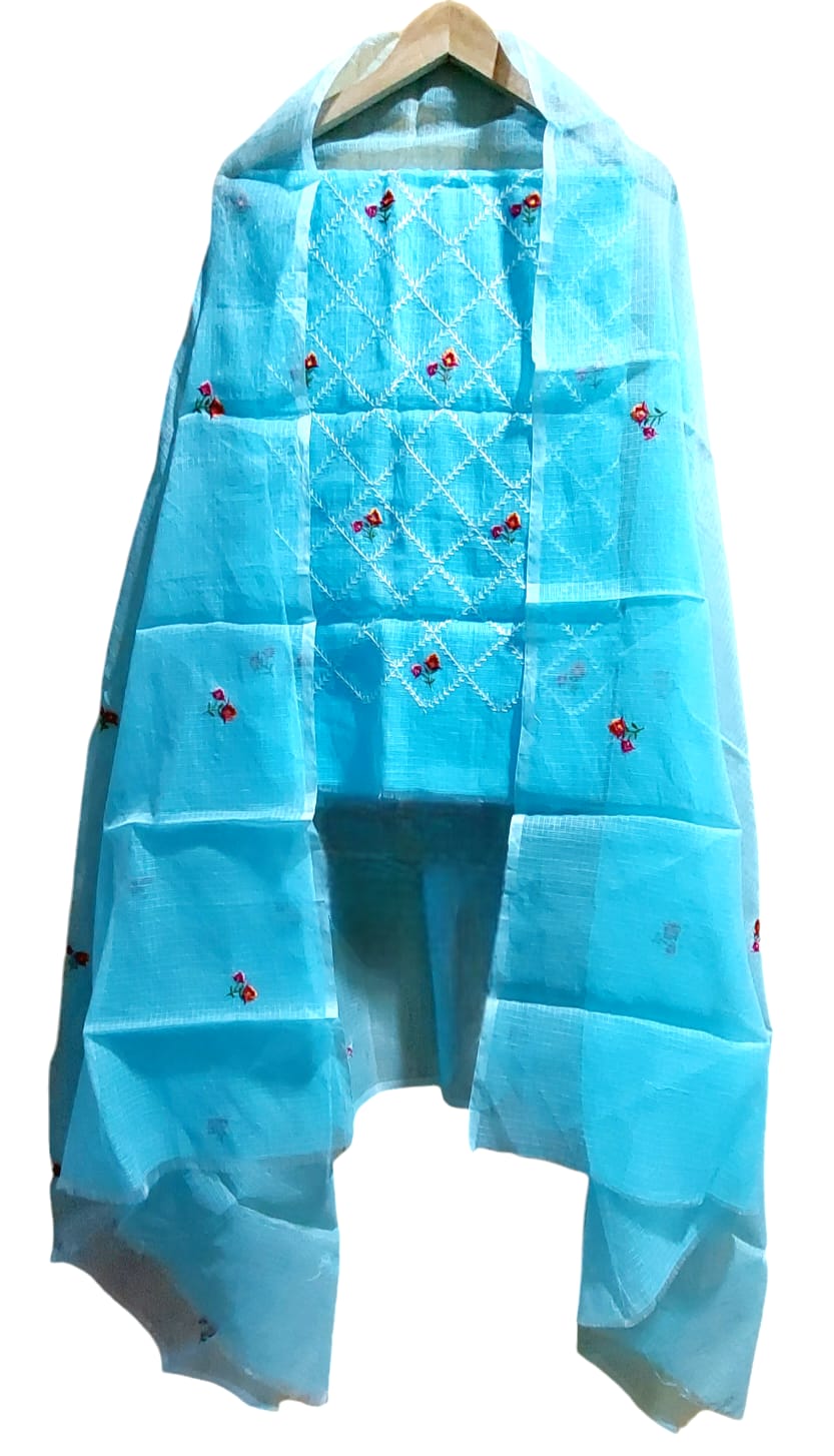 Kota Doria Embroidered 2 Pieces Suit Set
