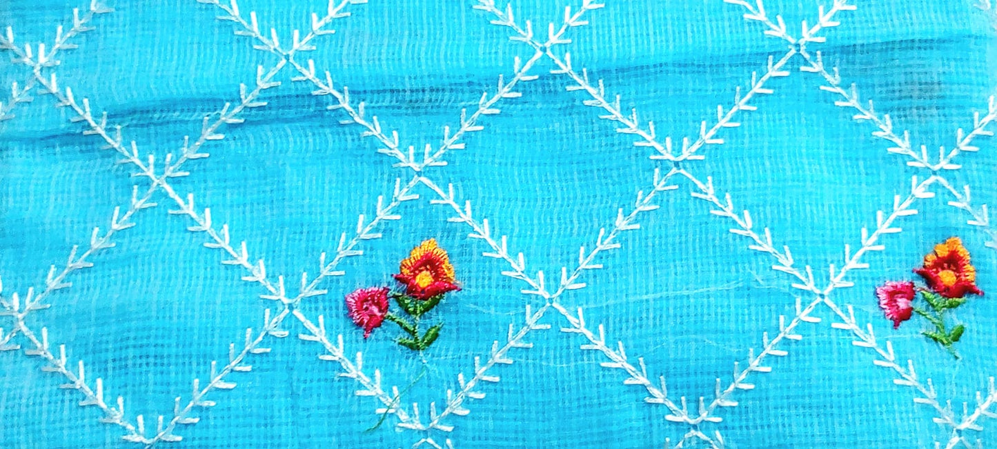Kota Doria Embroidered 2 Pieces Suit Set