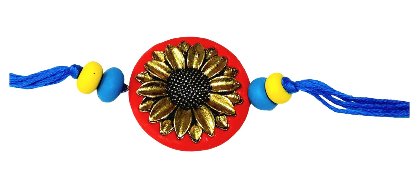Purely Handmade & Handpainted Clay Rakhi – Unique Artistic Bracelet Rakhi with Traditional Designs