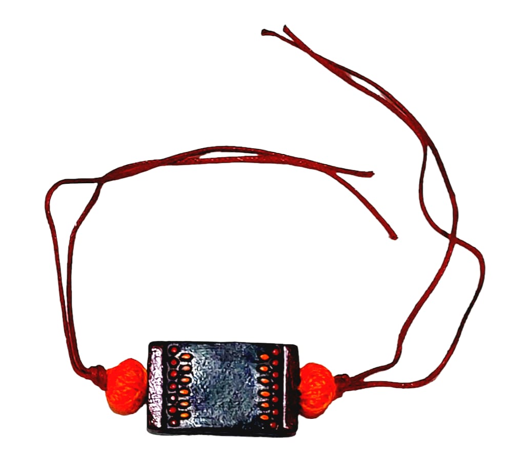 Purely Handmade & Handpainted Terracotta Rakhis for Brother
