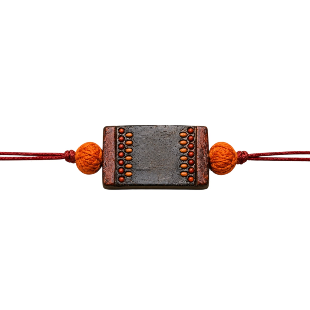 Purely Handmade & Handpainted Terracotta Rakhis for Brother
