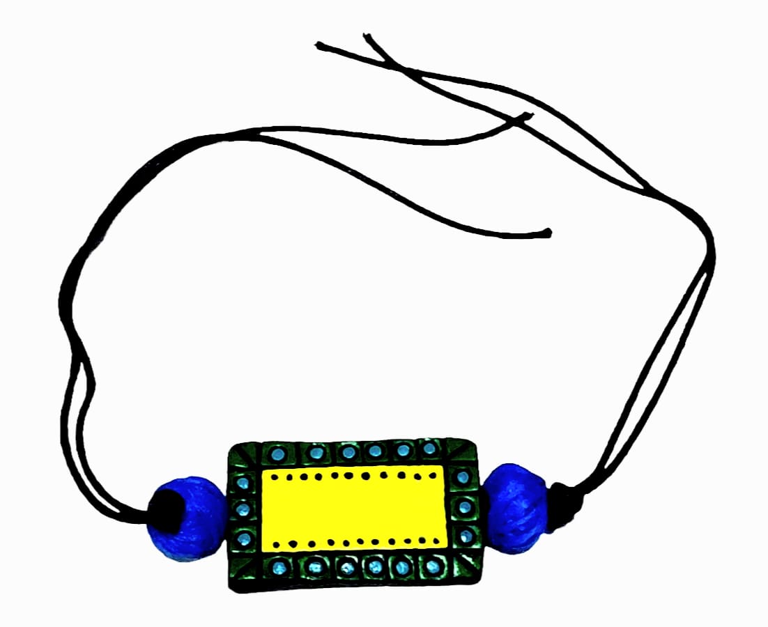 Purely Handmade & Handpainted Terracotta Rakhis for Brother