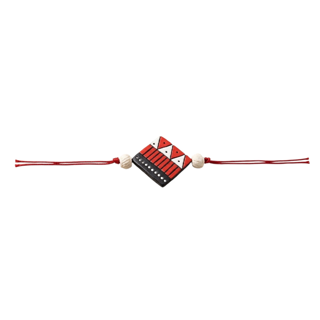 Purely Handmade & Handpainted Terracotta Rakhis for Brother