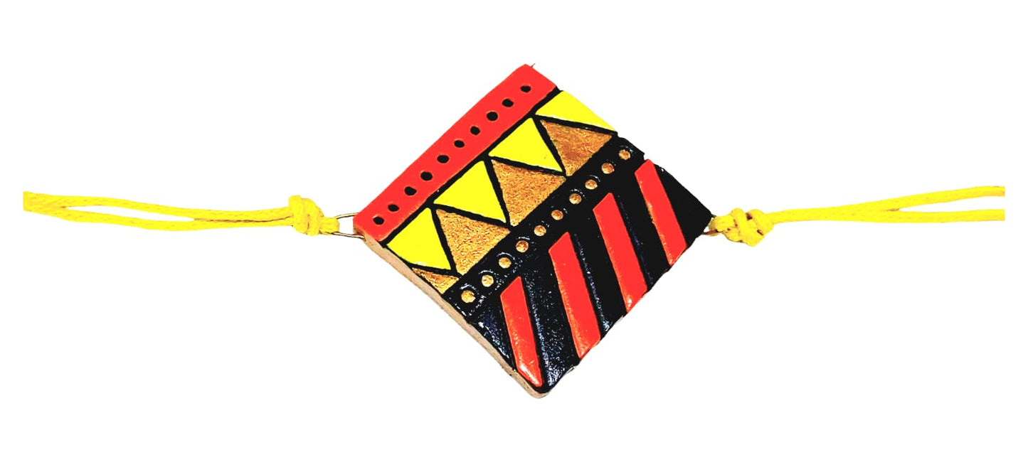 Purely Handmade & Handpainted Terracotta Rakhis for Brother