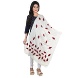 Purely Handloom Woolen Stole With Woolen Hand Embroidery