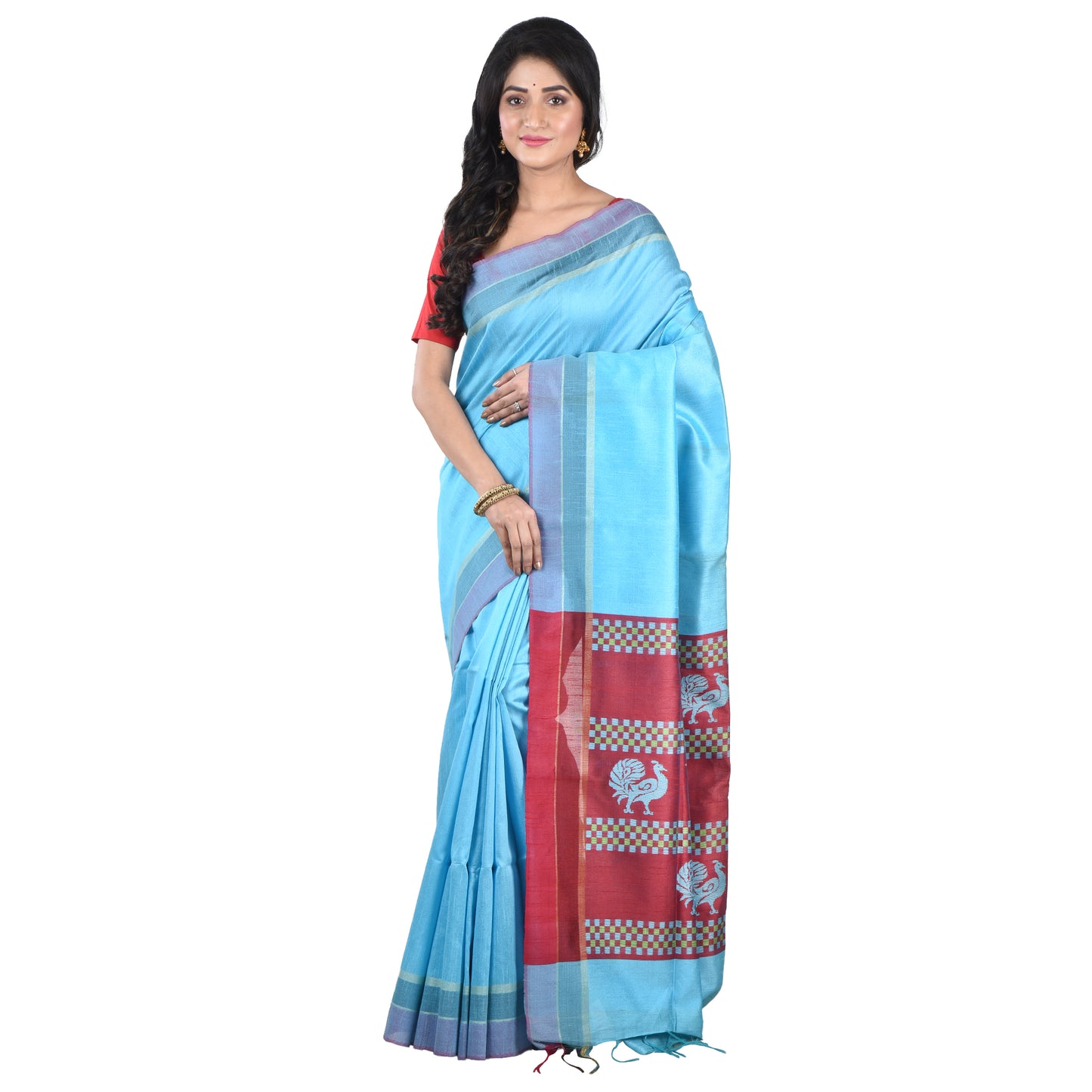 Premium Pure Handloom Silk Cotton Sarees with Blouse Piece for Women & Girls