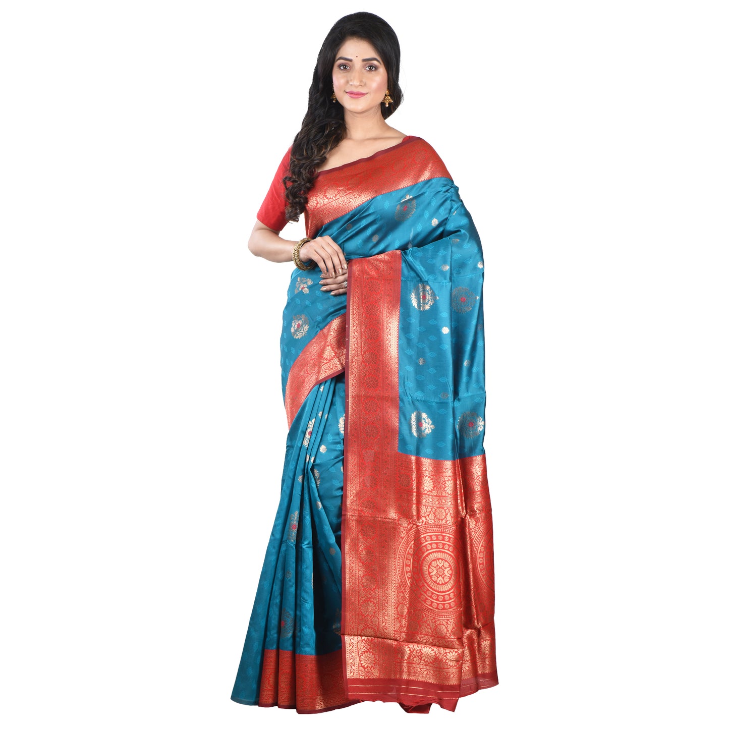 Fashweave Katan Silk Saree with Blouse Piece for Women