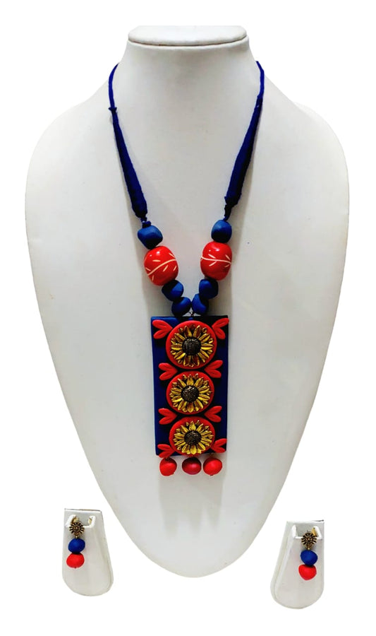 Purely Handmade Clay Jewellery Sets With Earrings For Women & Girls