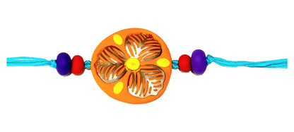 Purely Handmade & Handpainted Clay Rakhi – Unique Artistic Bracelet Rakhi with Traditional Designs