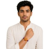 Purely Handmade & Handpainted Clay Rakhi – Unique Artistic Bracelet Rakhi with Traditional Designs