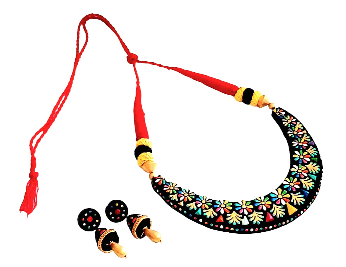 Handmade Terracotta Collar Necklace Set