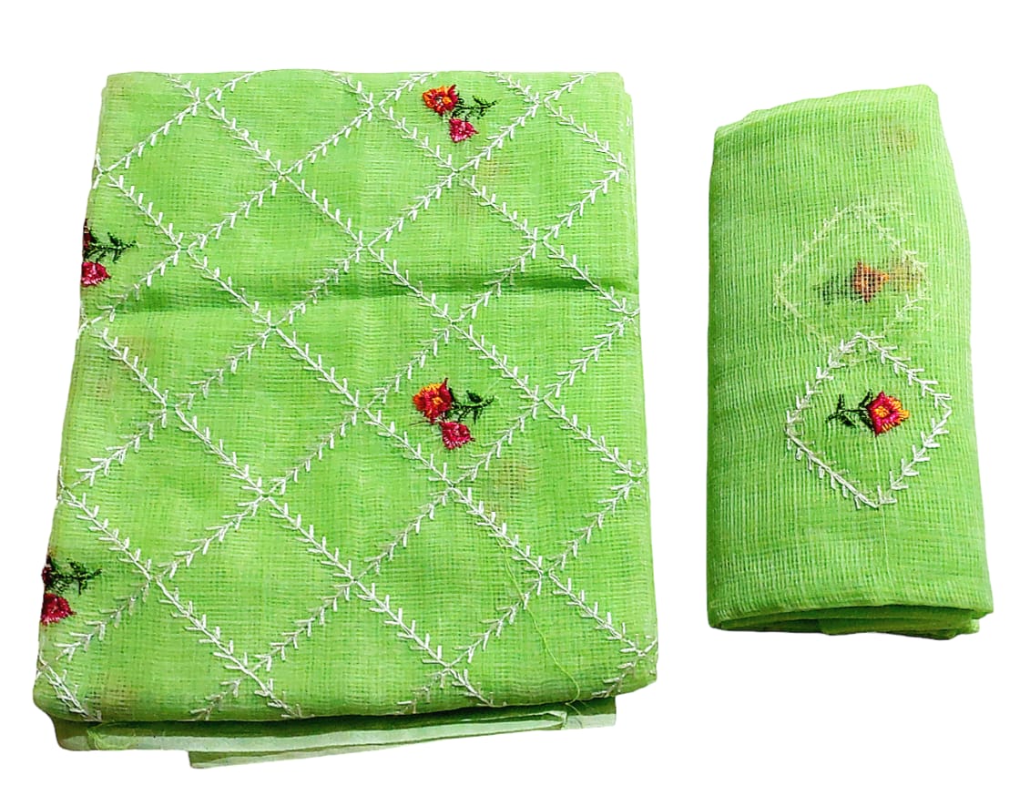 Kota Doria Embroidered 2 Pieces Suit Set