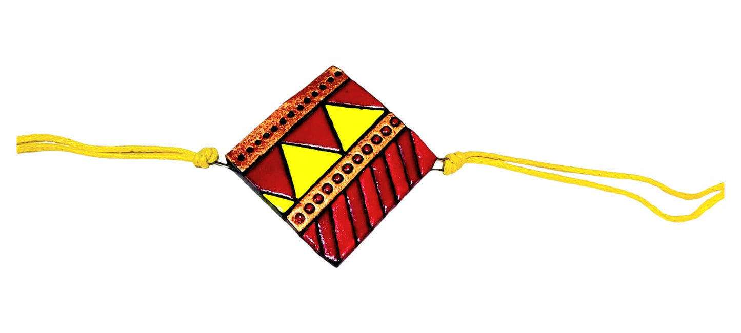 Purely Handmade & Handpainted Terracotta Rakhis for Brother