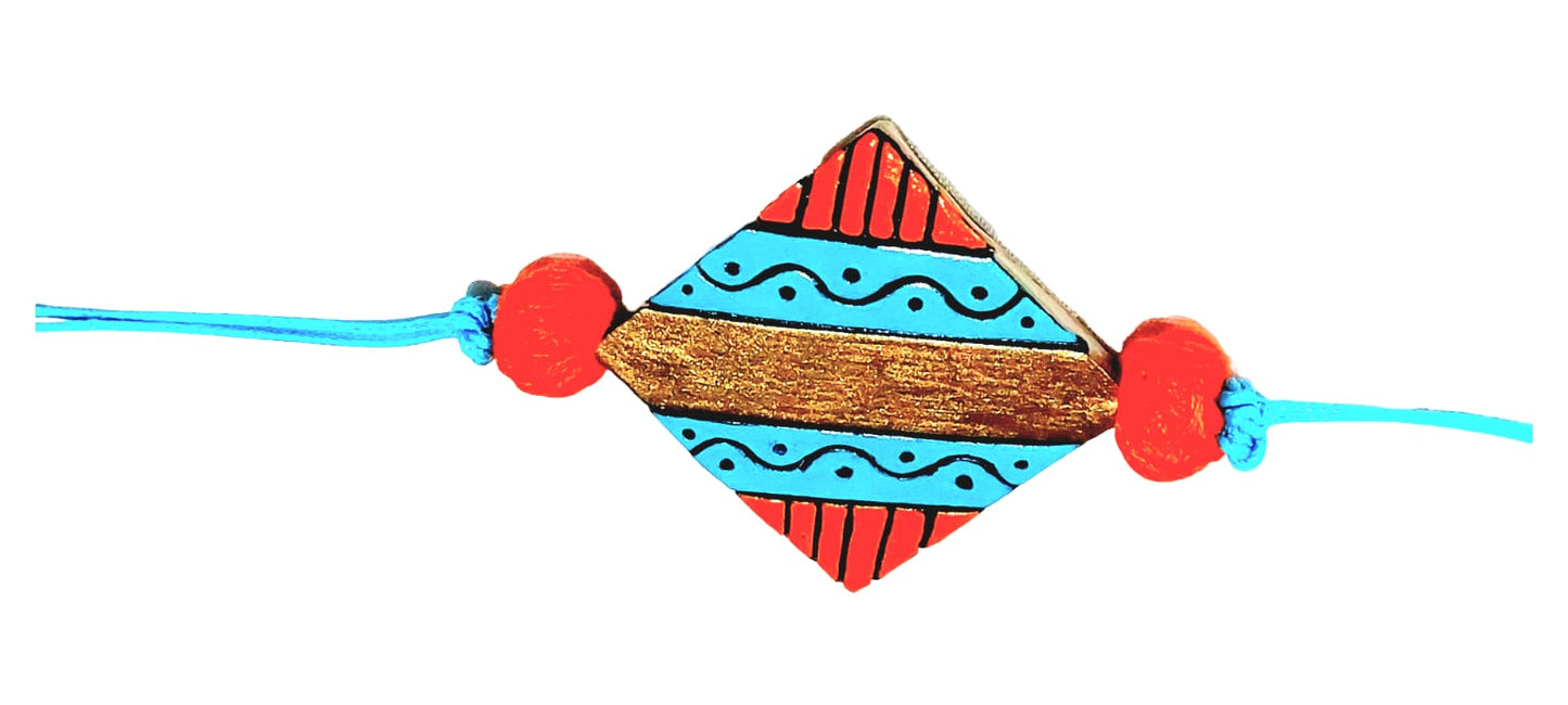 Purely Handmade & Handpainted Terracotta Rakhis for Brother