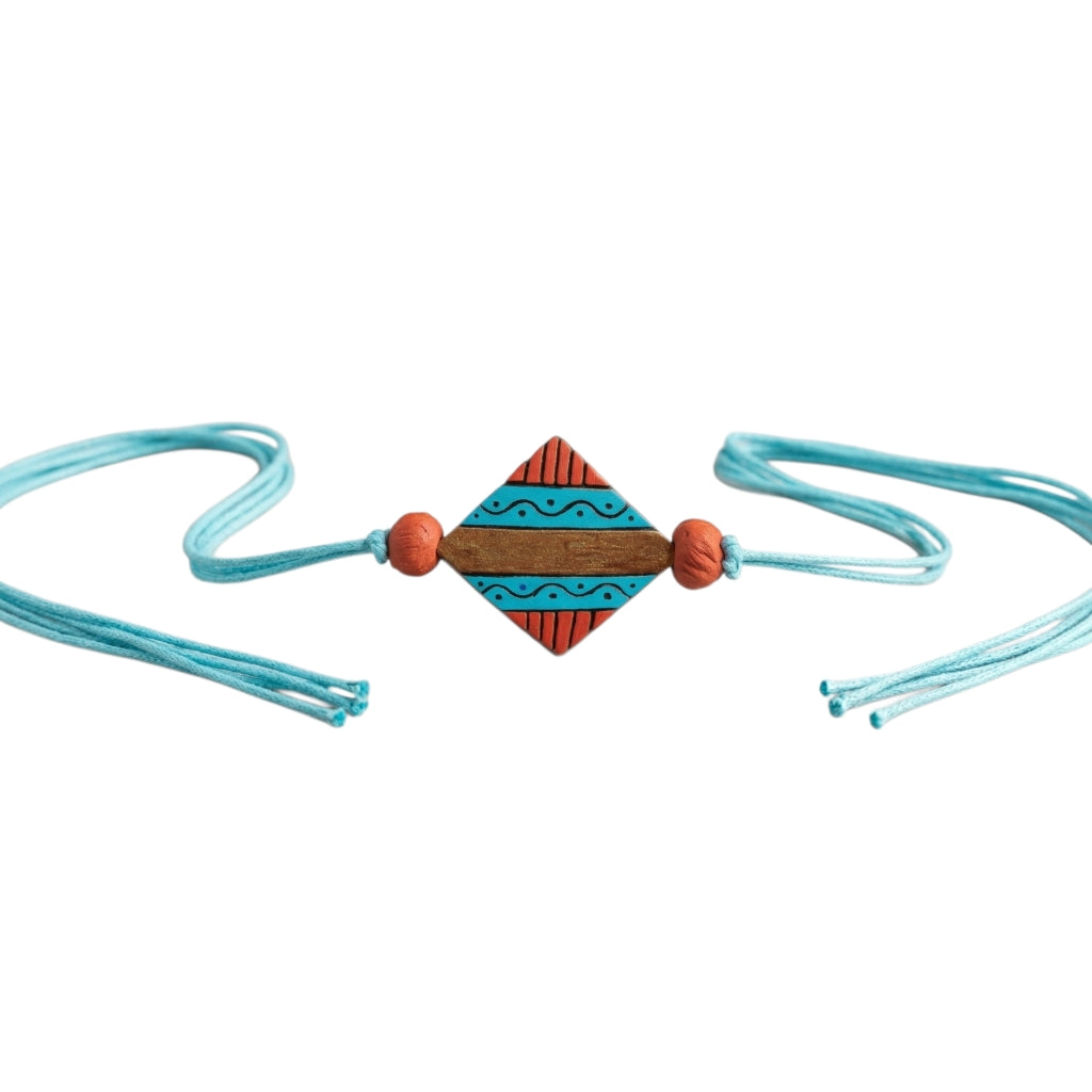 Purely Handmade & Handpainted Terracotta Rakhis for Brother