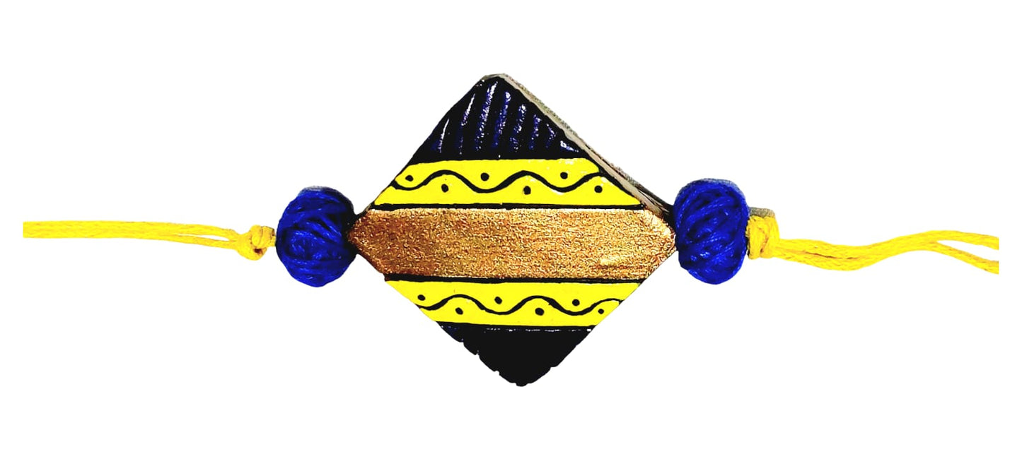 Purely Handmade & Handpainted Terracotta Rakhis for Brother