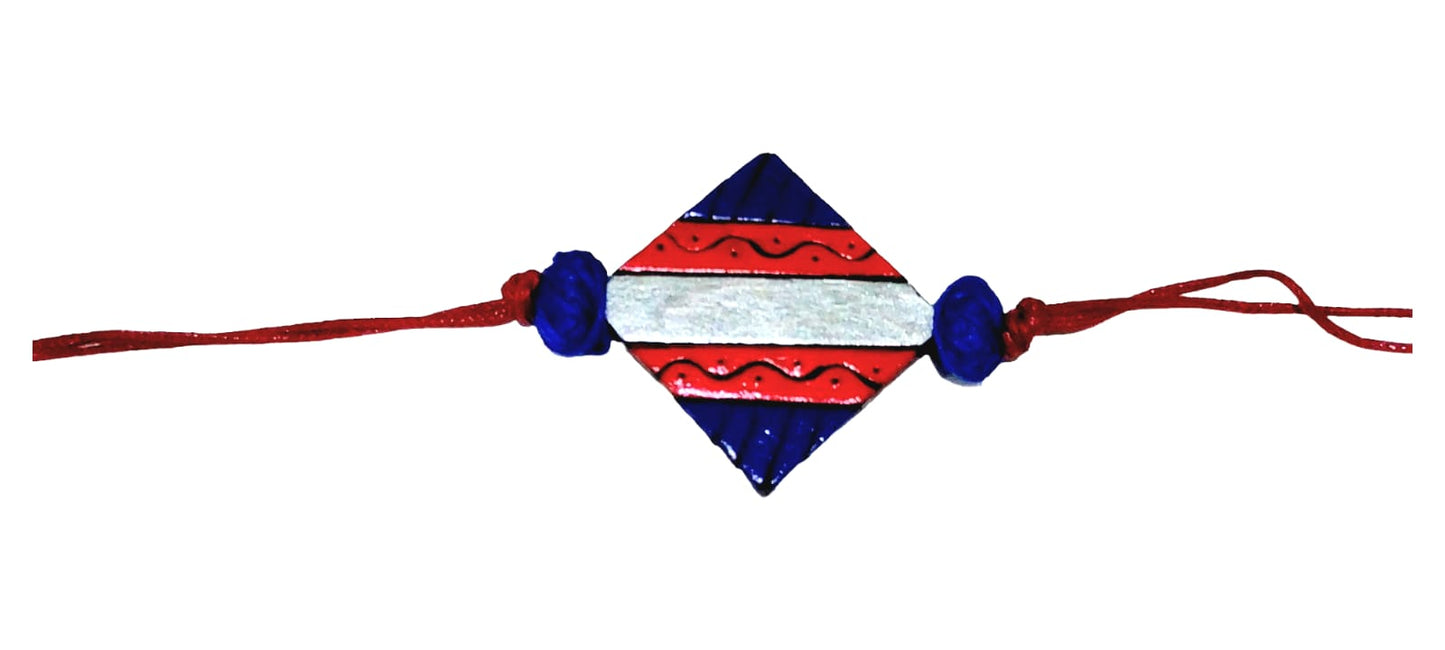 Purely Handmade & Handpainted Terracotta Rakhis for Brother