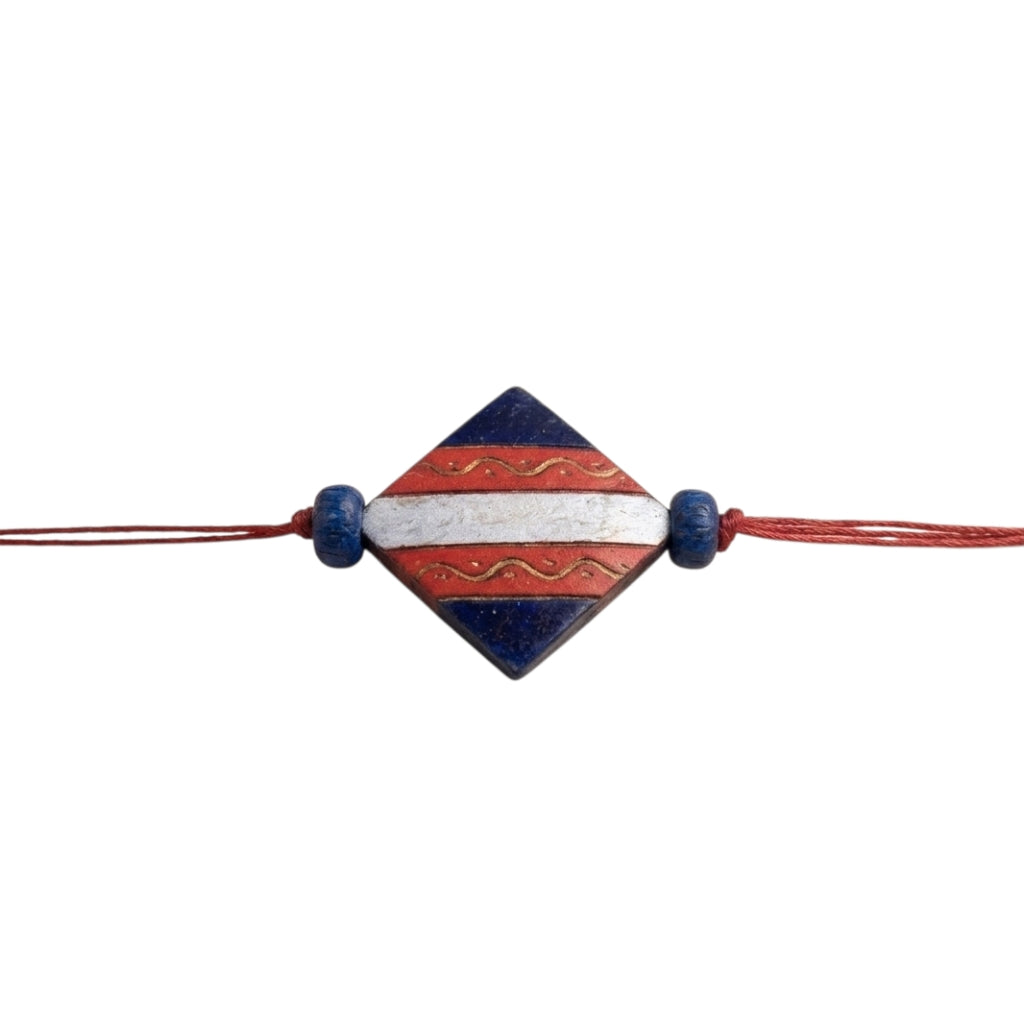 Purely Handmade & Handpainted Terracotta Rakhis for Brother