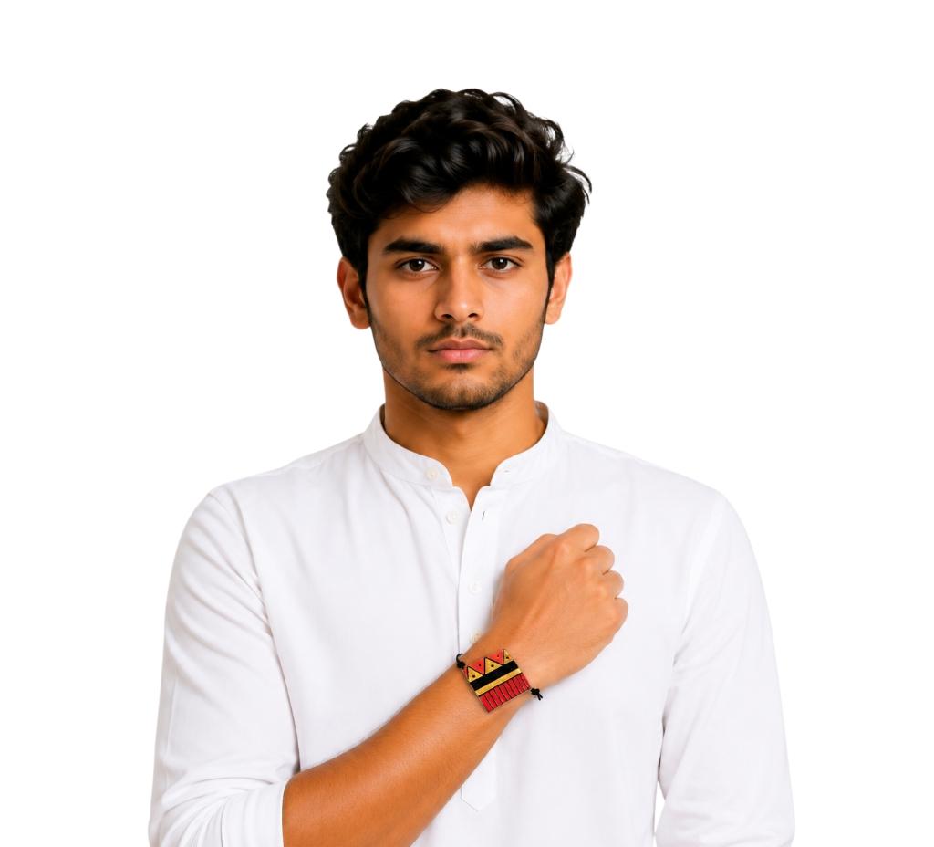 Purely Handmade & Handpainted Terracotta Rakhis for Brother