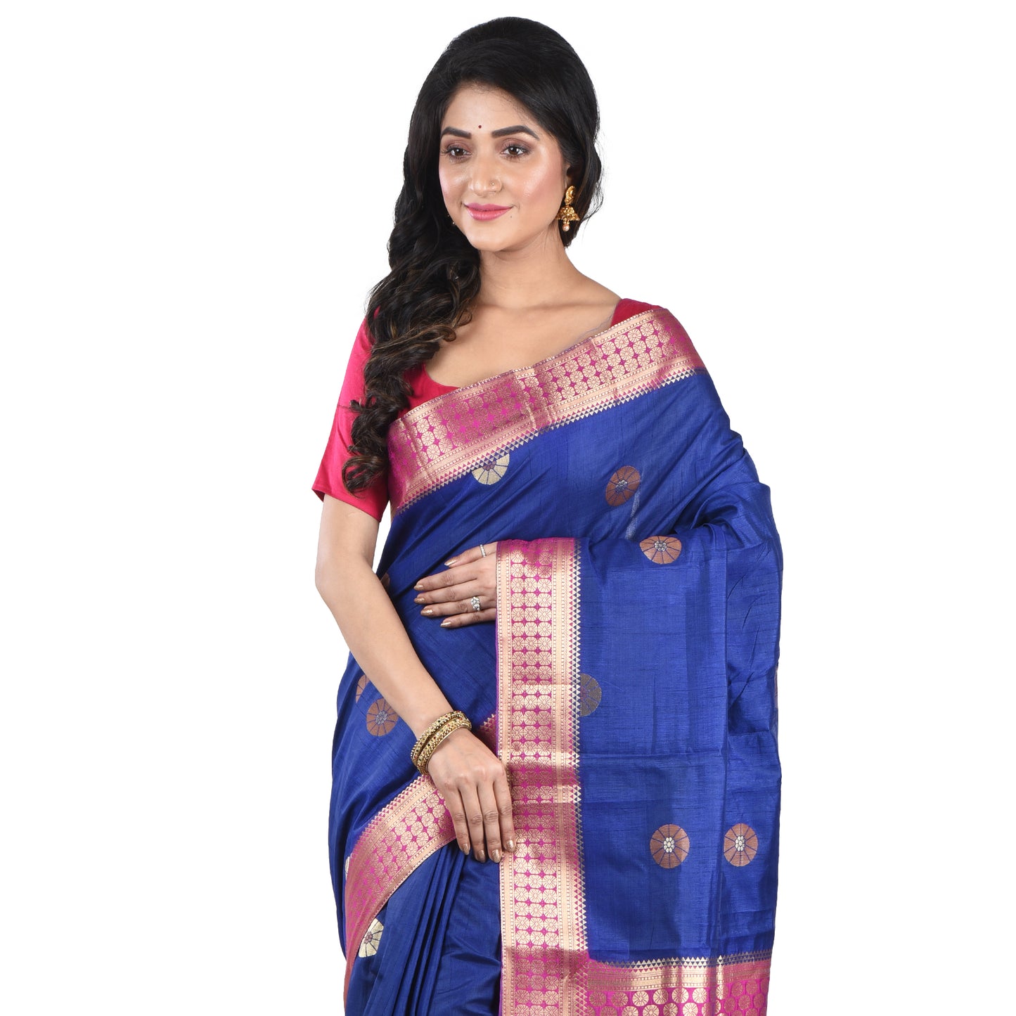 Purely Handwoven Cotton By Silk Handloom Saree