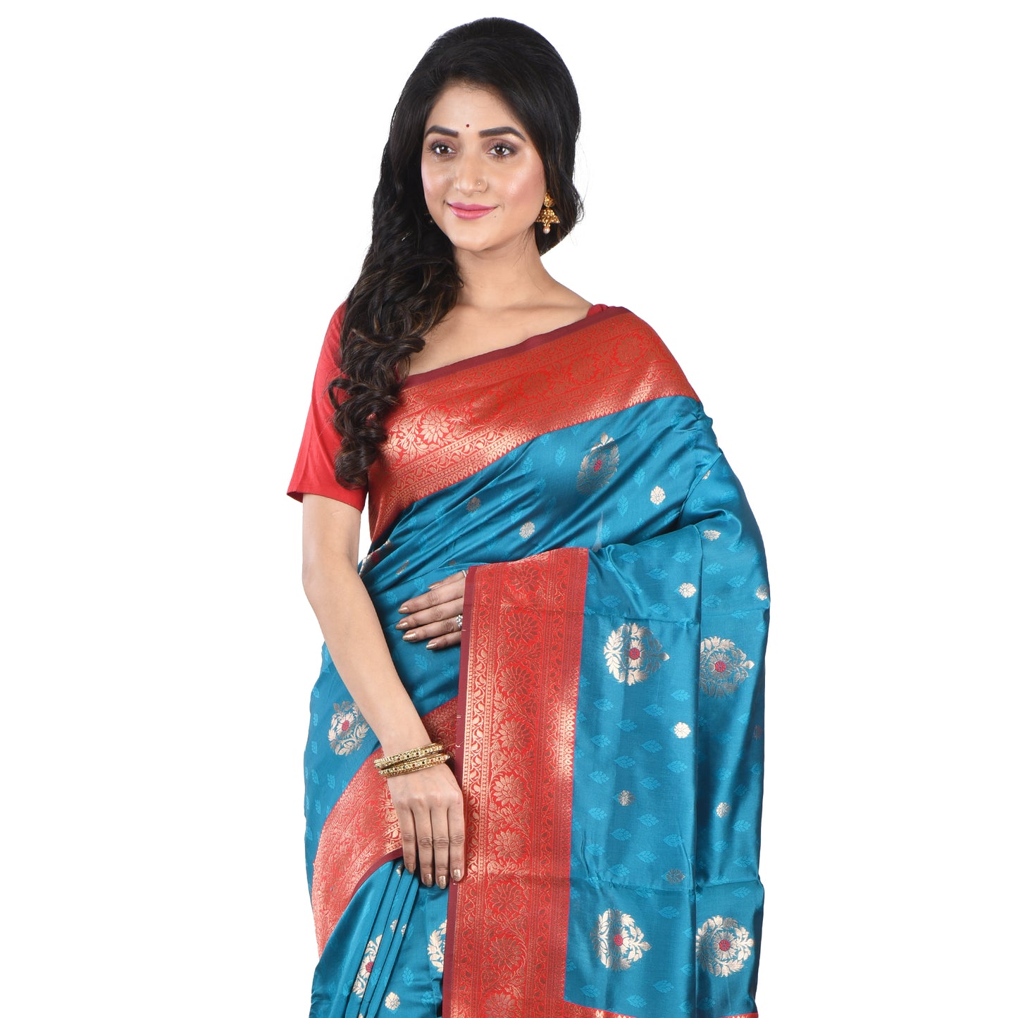 Fashweave Katan Silk Saree with Blouse Piece for Women