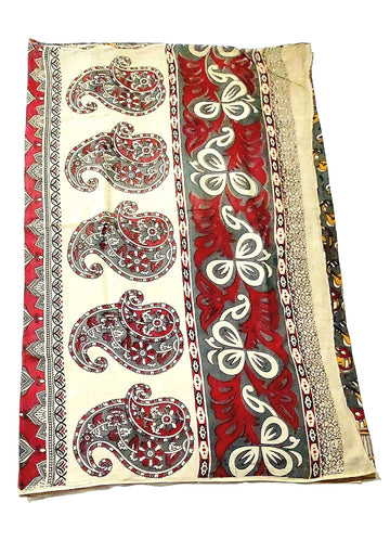 Women's Pure Cotton Hand Block Printed Kalamkari Sarees