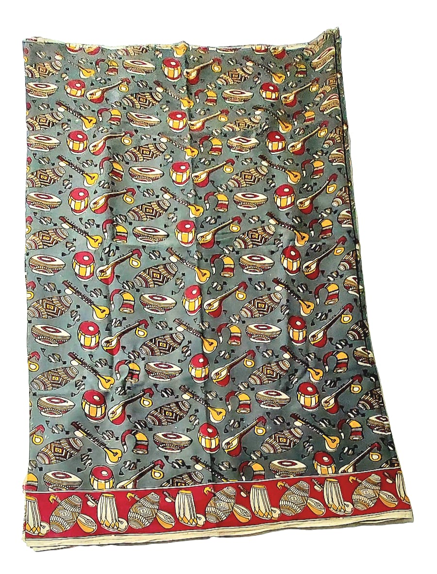 Women's Pure Cotton Hand Block Printed Kalamkari Sarees