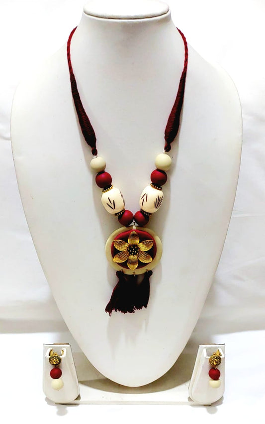 Purely Handmade Clay Jewellery Sets With Earrings For Women & Girls