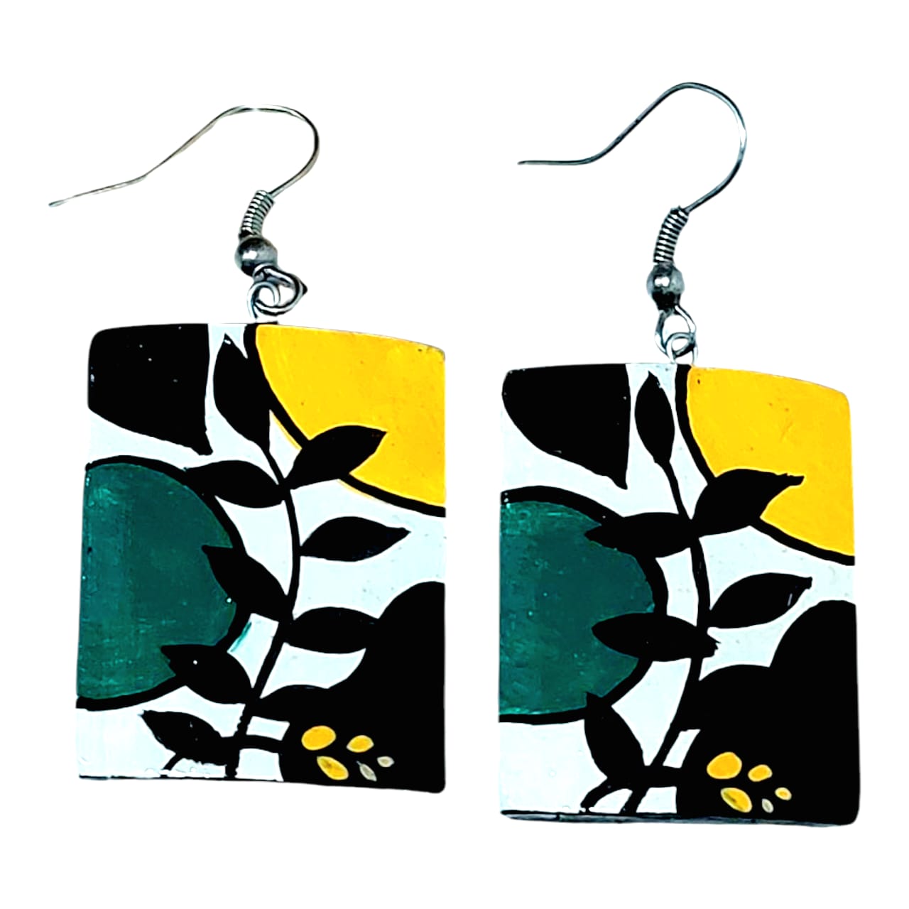 Purely Handmade & Handpainted Bamboo Earrings