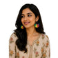 Terracotta Half Moon Striped Dangler Earrings