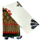 Pure Cotton Ajrakh Hand Block Printed Floral Design Patchwork Dupatta (With Tassels)
