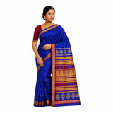 Women's Bomkai Silk Saree with Meenakari Thread & Golden Zari Work