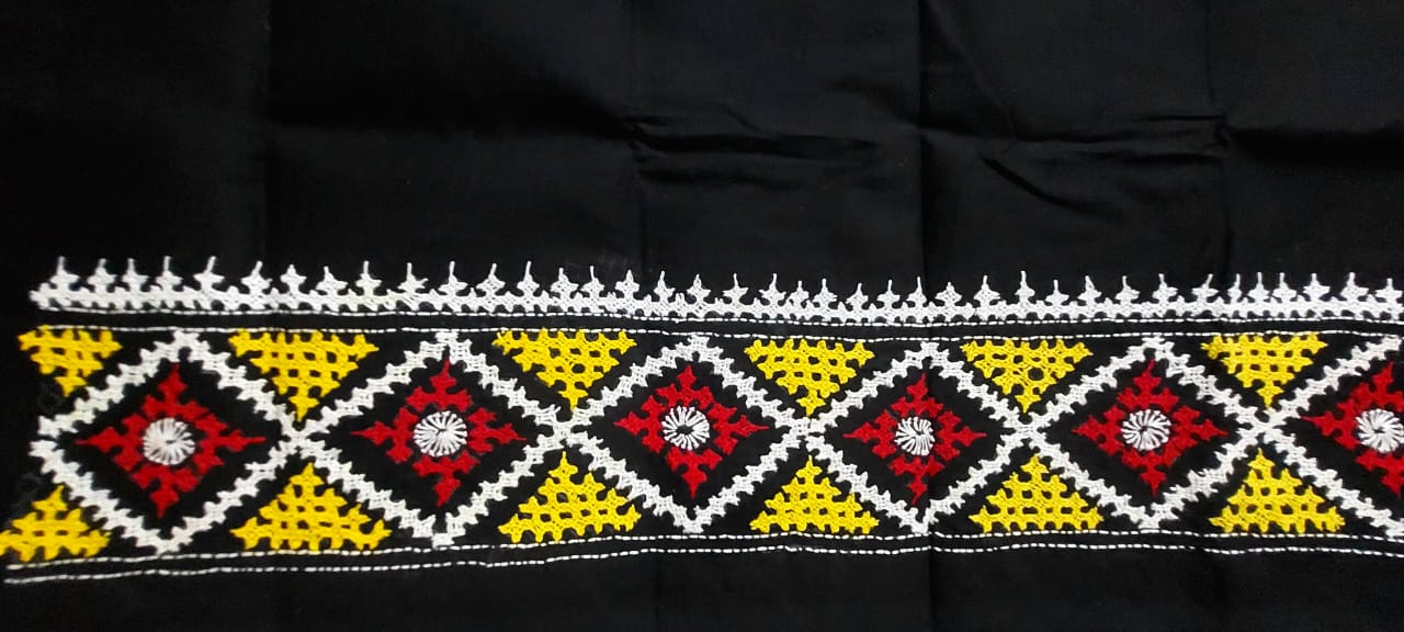 Hand Embroidered Gujarati Stitch Blouse Piece for Women & Girls