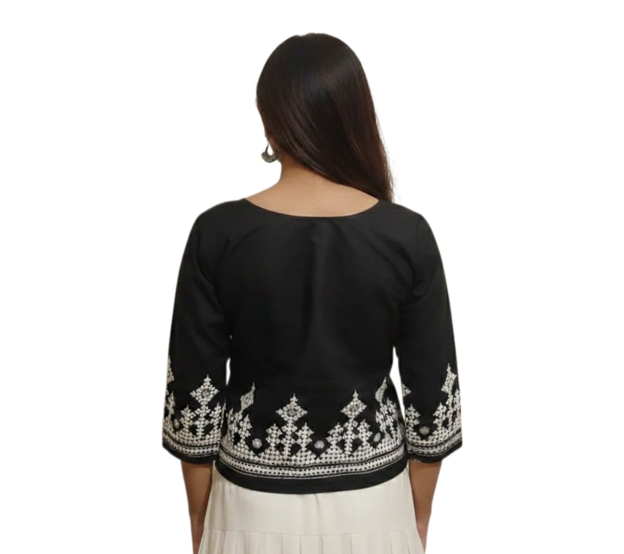 Hand Embroidered Gujarati Stitch Blouse Piece for Women & Girls