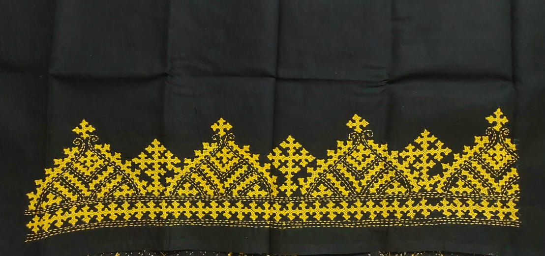 Hand Embroidered Gujarati Stitch Blouse Piece for Women & Girls