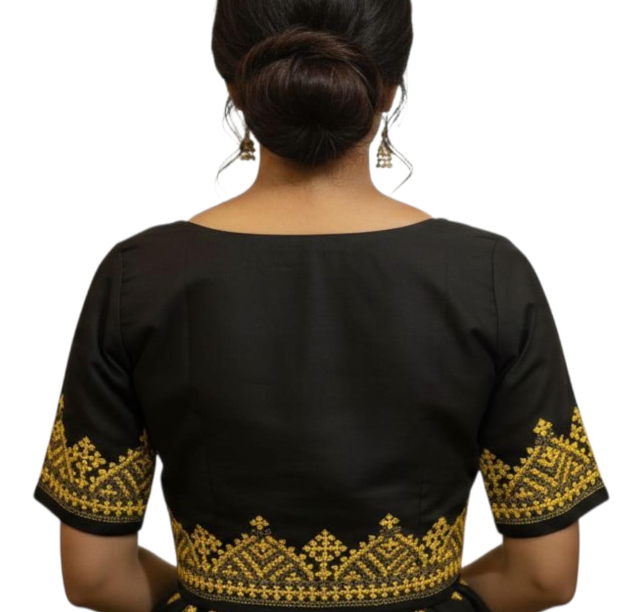 Hand Embroidered Gujarati Stitch Blouse Piece for Women & Girls