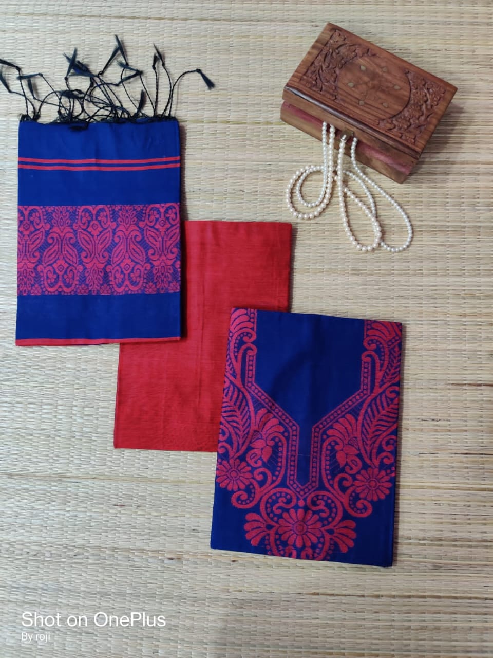 Premium Handwoven Pure Cotton Silk 3-Piece Suit Set ( Unstitched)