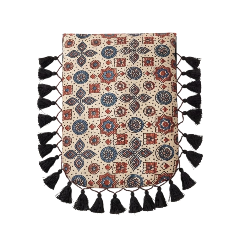 Gajji Silk Ajrakh Printed Leather Crossbody Flip Sling Bag