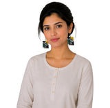 Purely Handmade & Handpainted Bamboo Earrings