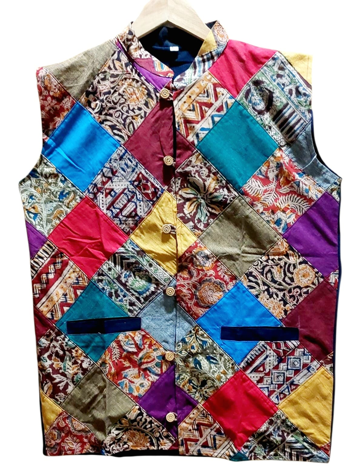 Men's Cotton Kalamkari Patchwork Jackets